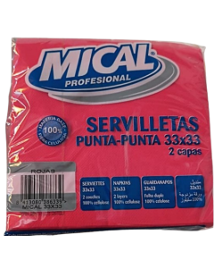 Servilleta Mical Rojo 33X33 2 Capa 50U