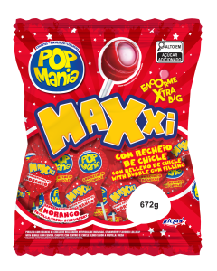 Chupete Pop Mania Maxxi Frutilla/Fresa 12 Bolsas X 24 Chupetes X 28 G Riclan