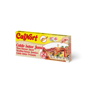 Caldo Sabor Jamon Pastilla x 10 g (Estuche 12 Pastillas) Calnort