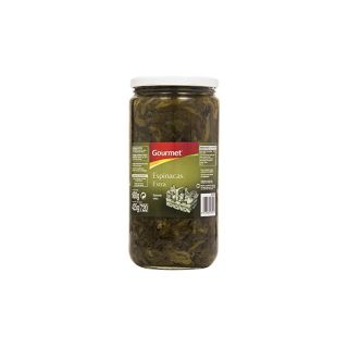 Espinaca Gourmet Troceado Frasco.660g  425g esc.