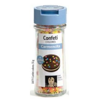 Confeti De Colores 55G Tarro Cristal Reposteria Carmencita