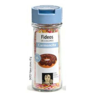 Fideos De Colores 65G Tarro Cristal Reposteria Carmencita