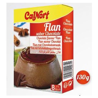 Flan Sabor Chocolate Display de 2 sobres x 65g Calnort