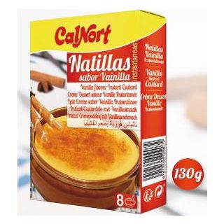 Natillas Instantaneas Sabor Chocolate display de 2 sobres x 65g Calnort