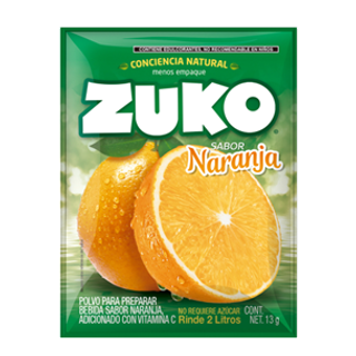 Refresco en polvo 2L de Naranja 8 sobres x 13g ZUKO