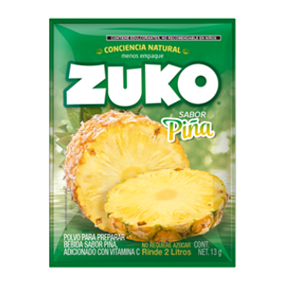 Refresco en polvo 2L de Piña 8 sobres x 13g ZUKO