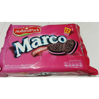 Galletas Marco con Crema de Fresa Estuche 12 Paq x30g HollandPark