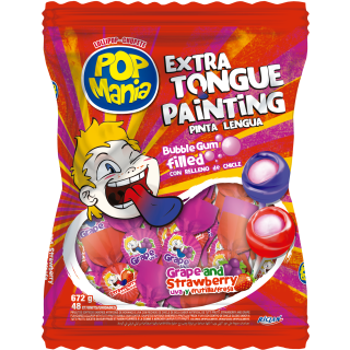 Pop Mania Pinta Lengua Frutas Surtidas 16 Bolsas x 48 Ud 14 g Riclan