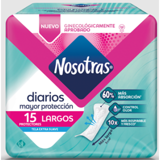 Protectores Diarios Largos Cjx12 Bolsasx15ud Nosotras