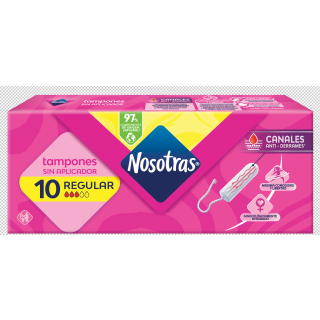 Tampon Regular Sin Aplicador Nosotras 12X10