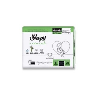 Pañal para Bebe Standard Etapa 6 XL (15-25 kg) Sleepy Natural Organic Bolsa x 20