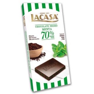 Tableta Chocolate Negro 70% con Menta 100 g Lacasa