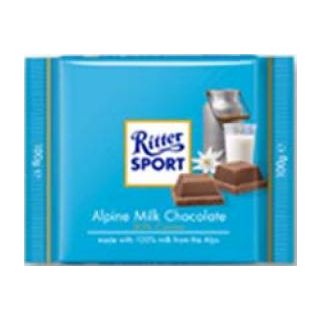 Tabletas de Chocolate Alpine Con Leche 100Gr  Ritter Sport