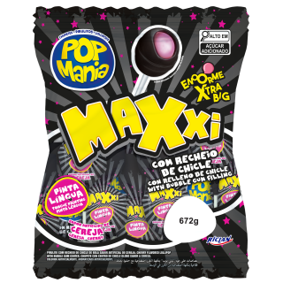 Chupete Pop Mania Maxxi Cereza 12 Bolsas X 24 Chupetes X 28 G Riclan
