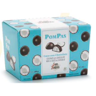 Pompas Coco con Cobertura de Chocolate Baul 150G San Andres