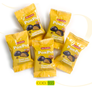 Pompas de Yema con Cobertura de Chocolate Caja 2.5Kg San Andres