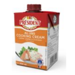 Crema de Leche UHT President Brick 20Cl - 18%MG