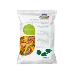 Pimiento tricolor tiras  D´Arta 2.5 Kg  Cj x 4 Bolsas